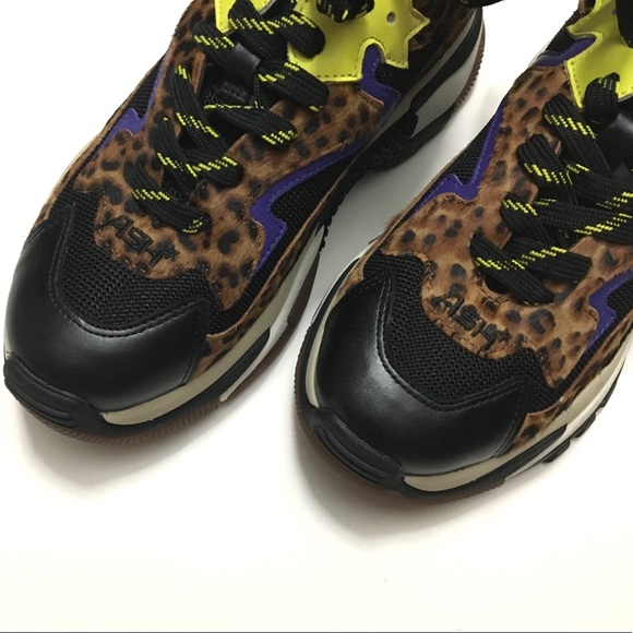 NWOT/B Ash Chunky Leopard Print Sneakers - Picture 7 of 10